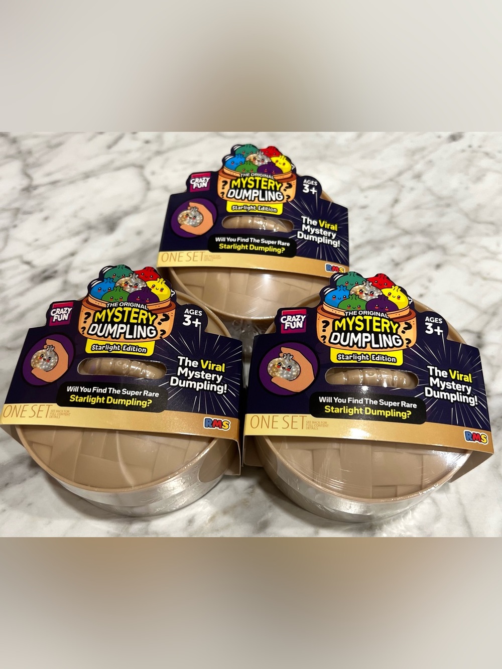NWT ALL 3 RMS Mystery Dumpling Starlight Edition Viral Sensory Toy